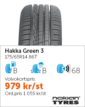 Sommardäck Nokian175/65R14 86T Hakka Green, pris 3979kr
